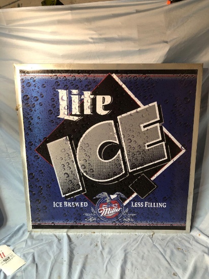 Miller Lite Ice tin sign