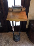 Antique pulpit w/ metal base