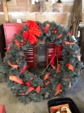 5 ft wide Christmas wreath w/ rebar frame