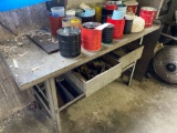 metal workbench and contents