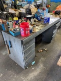 large metal desk and contents