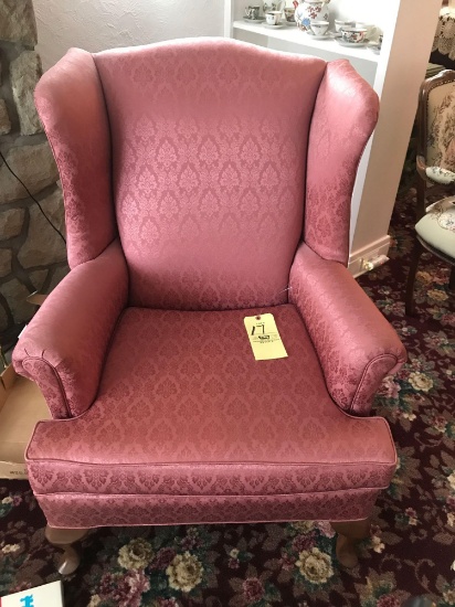 Pair of queen ann wing back chairs