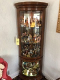 Glass antique corner cabinet