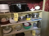 Crock pots, pressure cooker, dishes