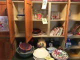 Dishes, kitchen towels