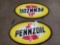 2 Pennzoil Metal Double-Sided Signs