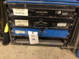 Four-drawer parts bin with contents