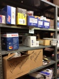 Six shelves of assorted automotive parts and hardware.