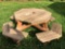 Wooded Rounded picnic table