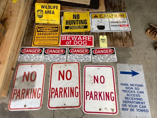 Warning signs, no hunting signs