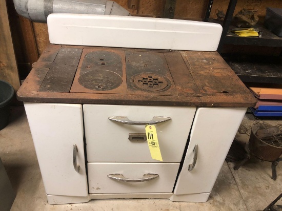 Wards coal range with Fireplace and primitive tools