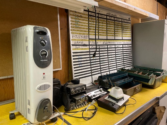 Fishing tackle boxes - Radios - Heater - write on boards