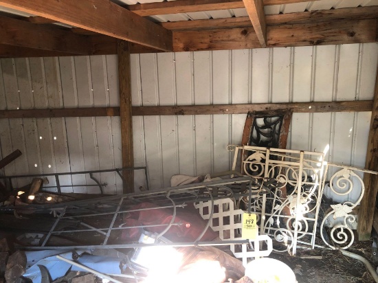 Pieces of arbor and bench
