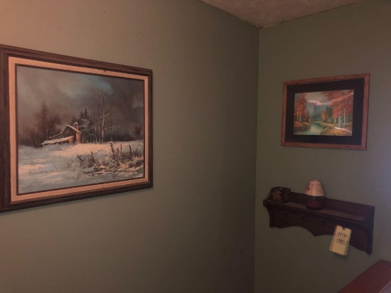 Wooden Shelf, pictures, wall decor