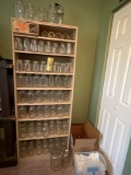Shelf and canning jars, stem glass