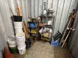 Garden items - Metal Shelves- Targets - Buckets