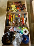 Assorted screwdrivers - Box blades - Tape