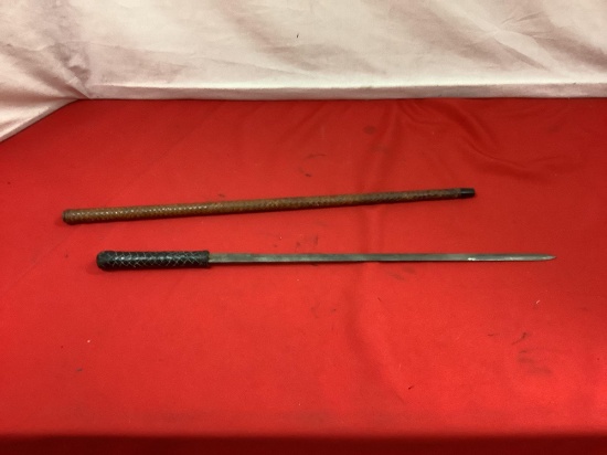 Leather Handle Cane sword
