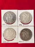 (4) Morgan silver dollars. Bid times four.