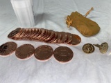 Pair Winchester cuff links, (20) .999 copper one oz. tokens.