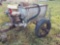 Early orchard sprayer wagon with wooden tank