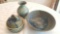 Art pottery, bowls and vase