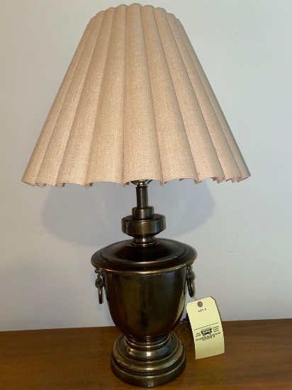 Brass table lamp, 32" tall.