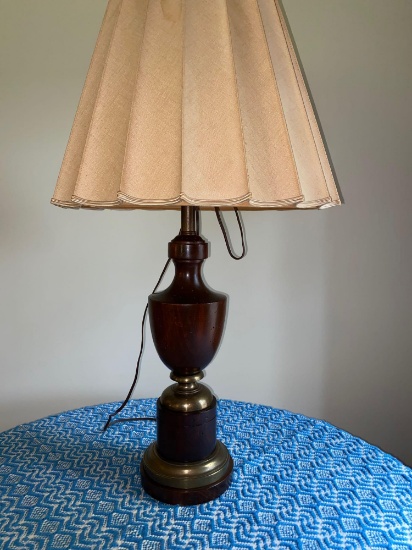 Ethan Allen wooden table lamp, 35" tall.