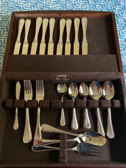 RSVP stainless set of flatware, service for 8, missing one fork.
