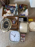 (2) Umbrellas, transistor radio, clocks, ceramic ware, old plates (rough)