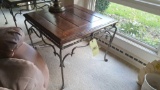 Ethan Allen end table metal and wood end table