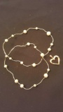 14k white gold and pearl bracelets and 10k gold heart