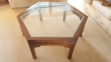 Wonderful Ethan Allen glass-top coffee table
