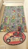 2 car racing themed rugs