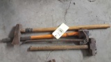 Hand tools, sledge hammer, axes, crowbar