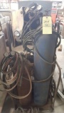 Welding set up, oxygen and gas tanks