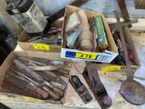 (4) Boxes tools, screwdrivers, files, planes, lead ladle, etc.