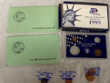 1999-S Proof dime & nickel, 1979 & 1980 Dollar souvenir sets