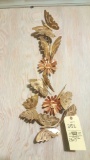 Vintage brass butterfly wall art