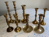 (9) Brass candlesticks.