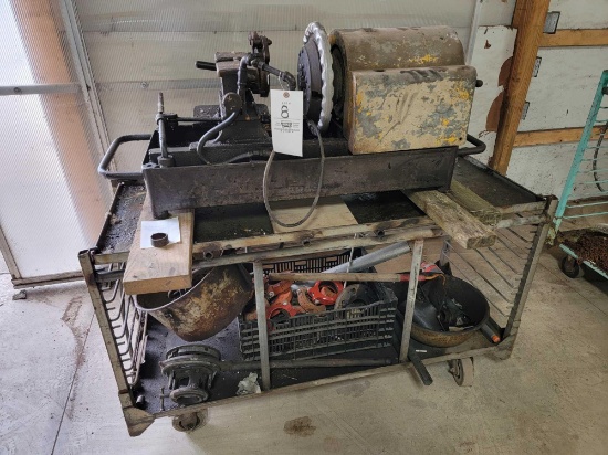 Pipe Threading and Cutting Machine with Cart