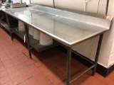 Stainless steel prep table w/ Shelf and Buckets