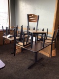 Eight chairs and two rectangle top tables