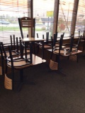 Eight Chairs and two rectangle top tables
