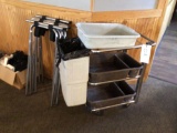 Tree stands, dish cart, miscellaneous restaurant items