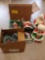 Santa, Mrs. Claus, and other assorted figures and decorations