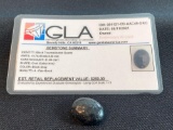 Certified & Appraised Black Tourmalinated Quartz Oval 21.00 Cts