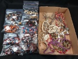 Box of Costume Jewelry and Beads