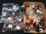 Box of Costume Jewelry and Necklaces