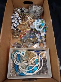 Box of Assorted Costume Jewelry and Necklaces